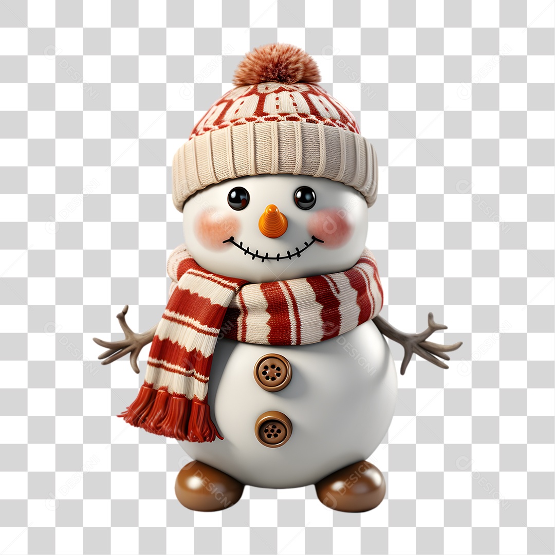 Boneco de Neve para Enfeite de Natal PNG Transparente