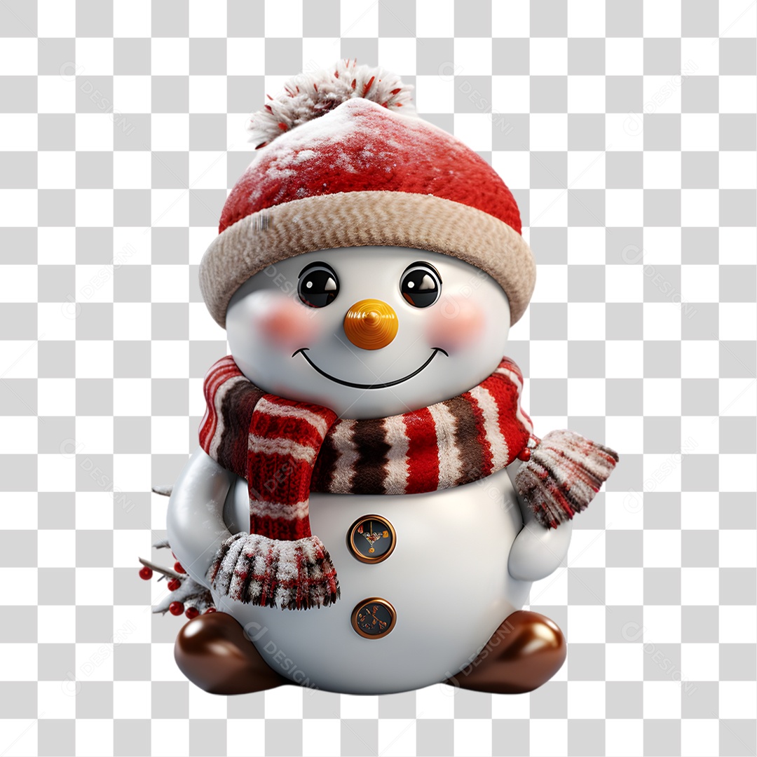 Boneco de Neve para Enfeite de Natal PNG Transparente