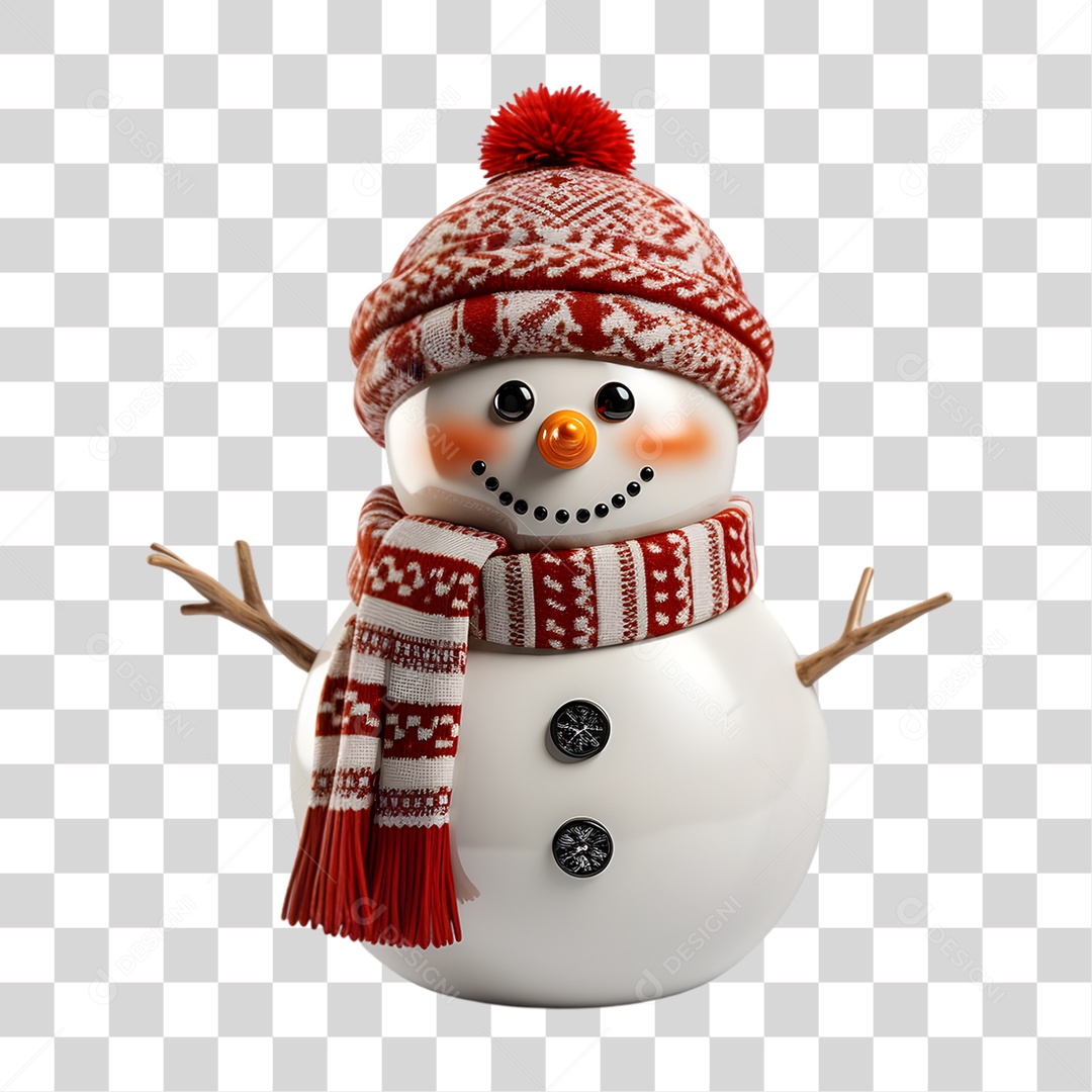 Boneco de Neve para Enfeite de Natal PNG Transparente