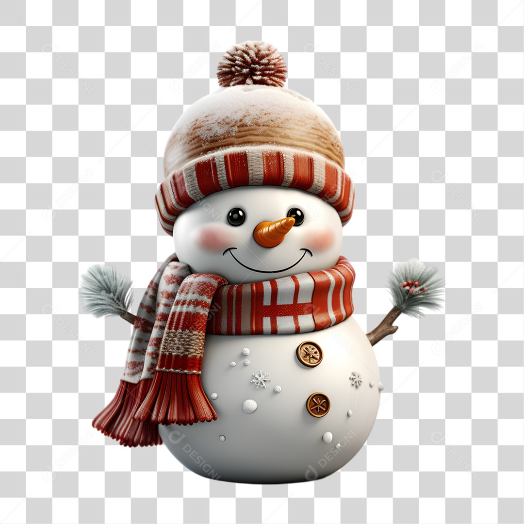 Boneco de Neve para Enfeite de Natal PNG Transparente