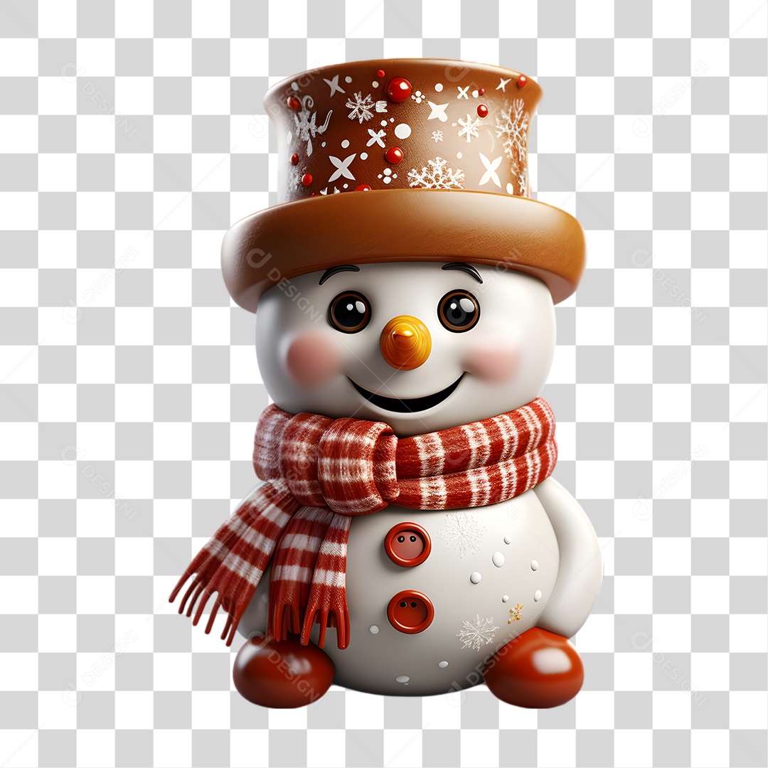 Boneco de Neve para Enfeite de Natal PNG Transparente