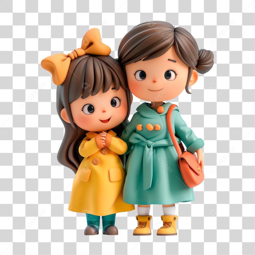 Personagem Duas Amigas PNG Transparente