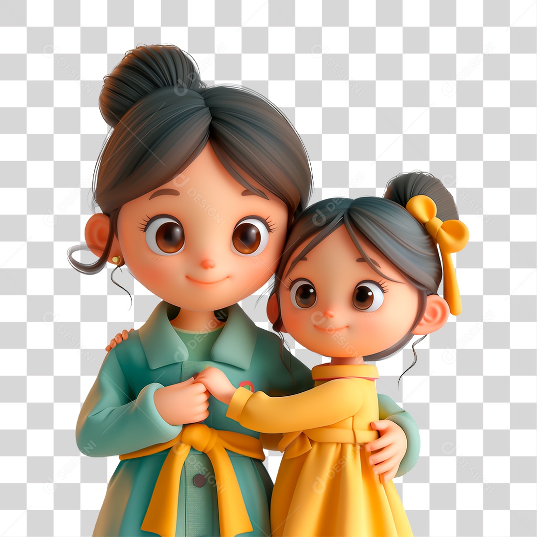 Personagem Duas Amigas PNG Transparente