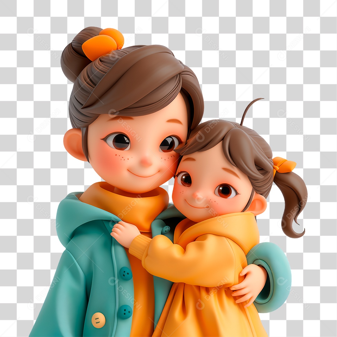 Personagem Duas Amigas PNG Transparente