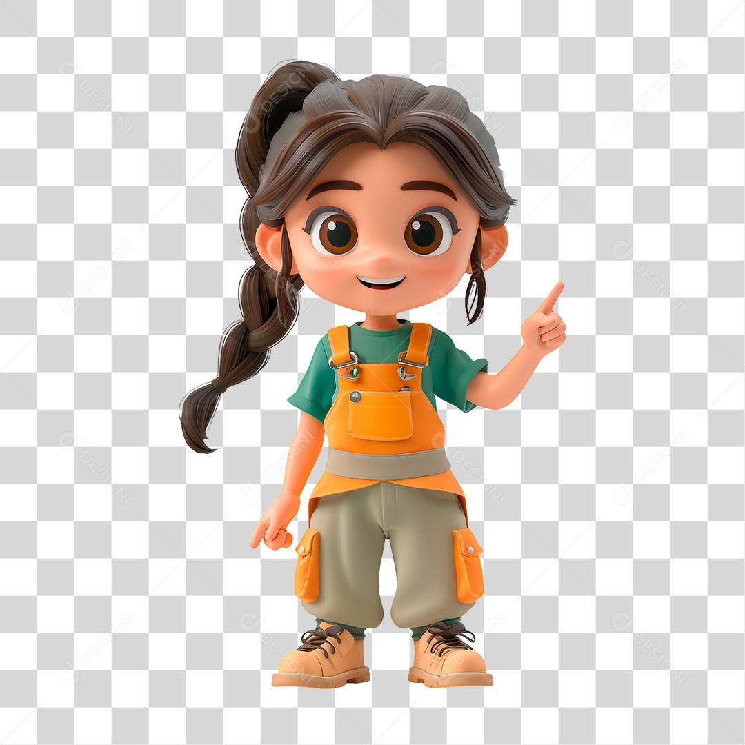 Personagem Apontando Dedo PNG Transparente