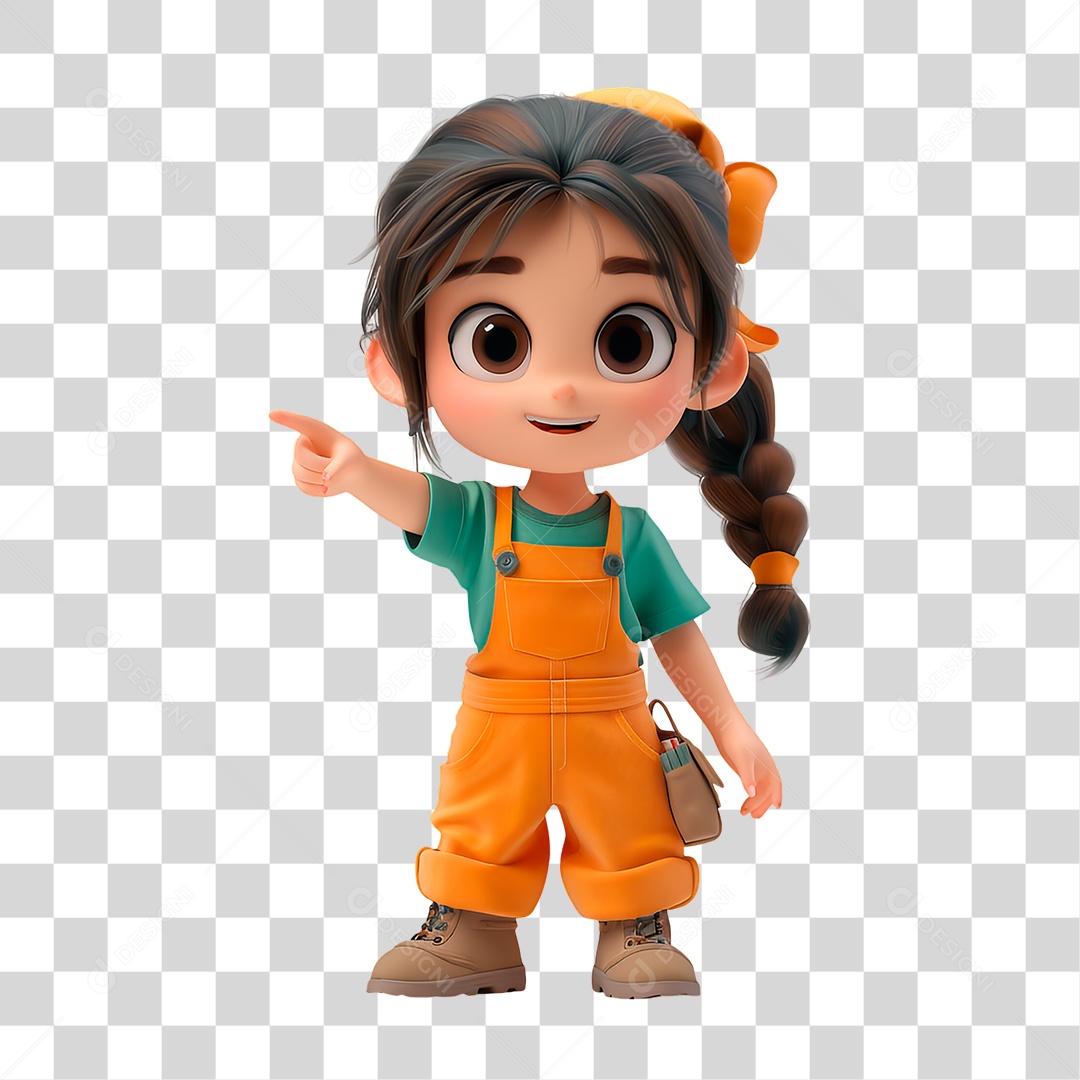 Personagem Apontando Dedo PNG Transparente