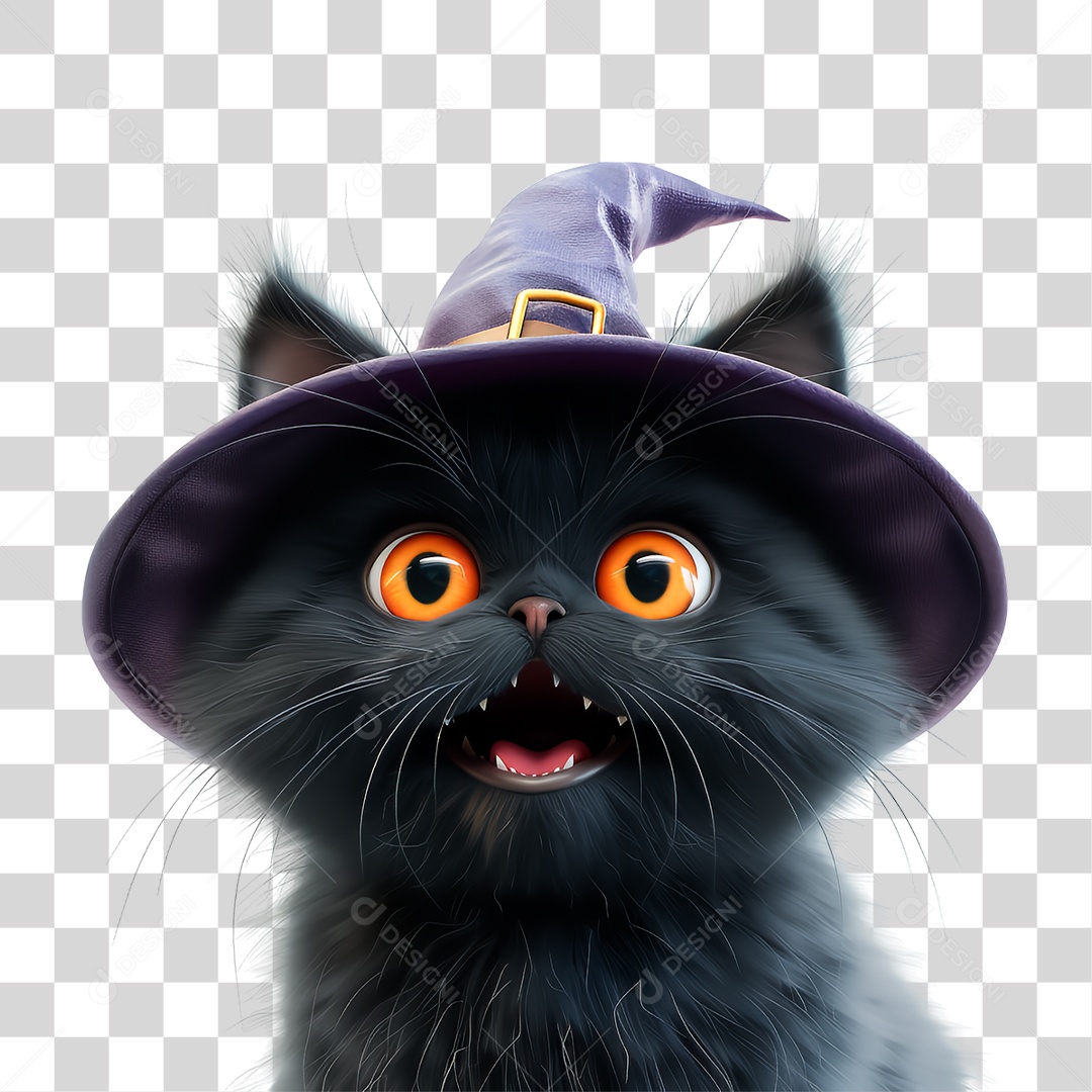 Gato Preto PNG Transparente