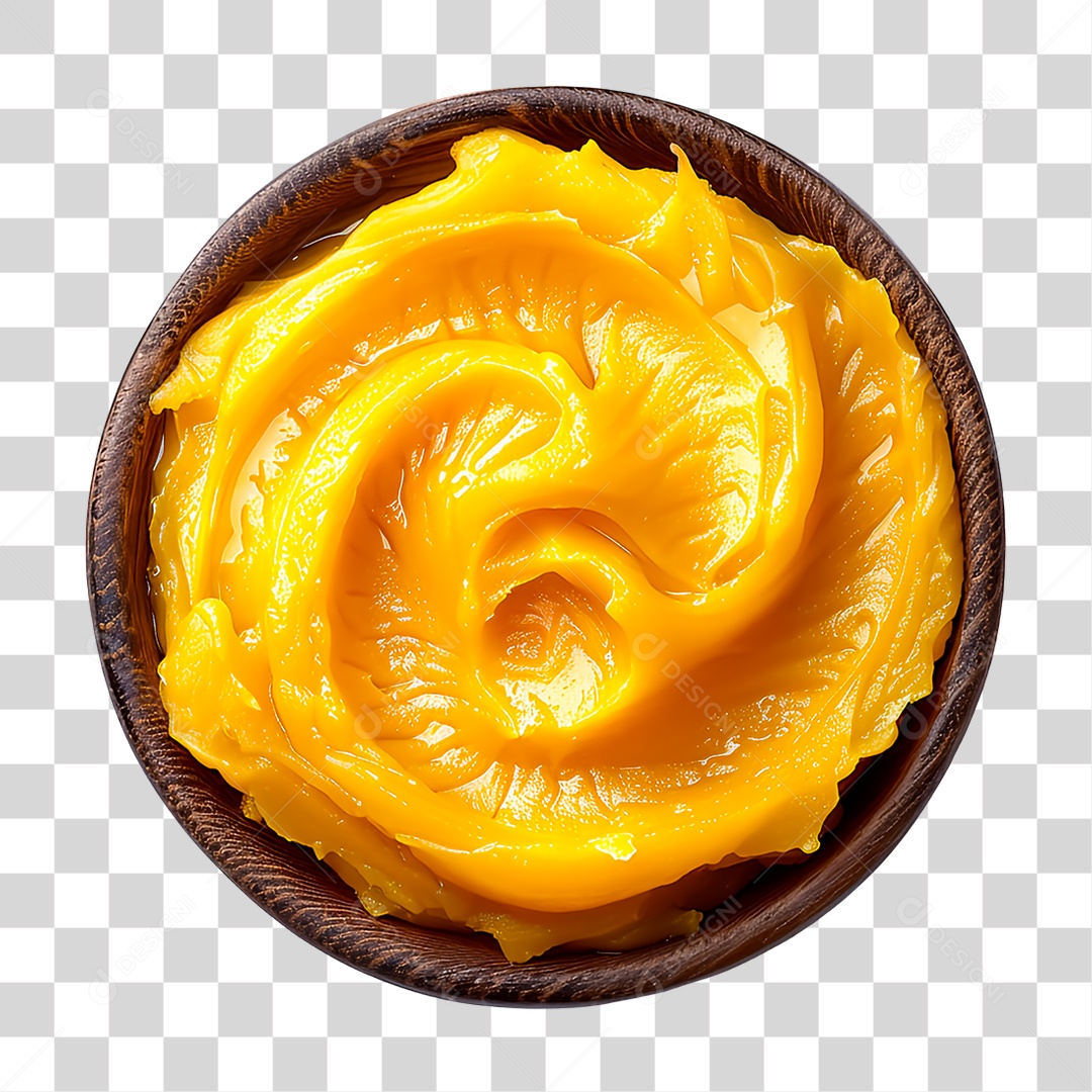 Tigela com Molho Cheddar PNG Transparente