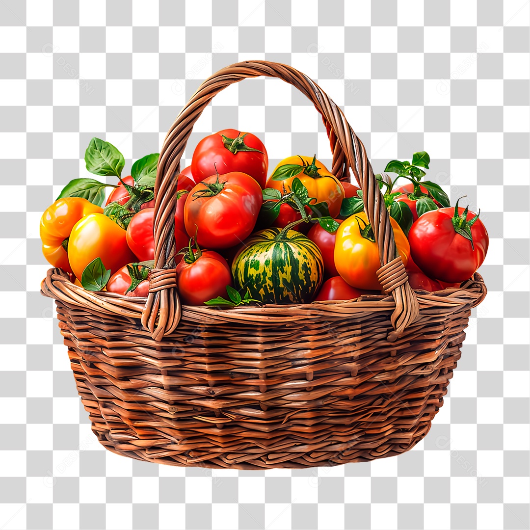 Cesta de Tomate PNG Transparente