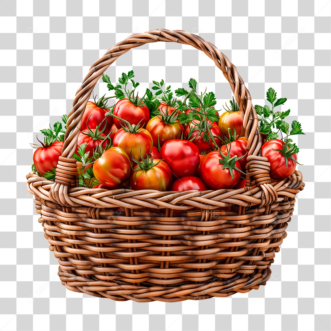 Cesta de Tomate PNG Transparente