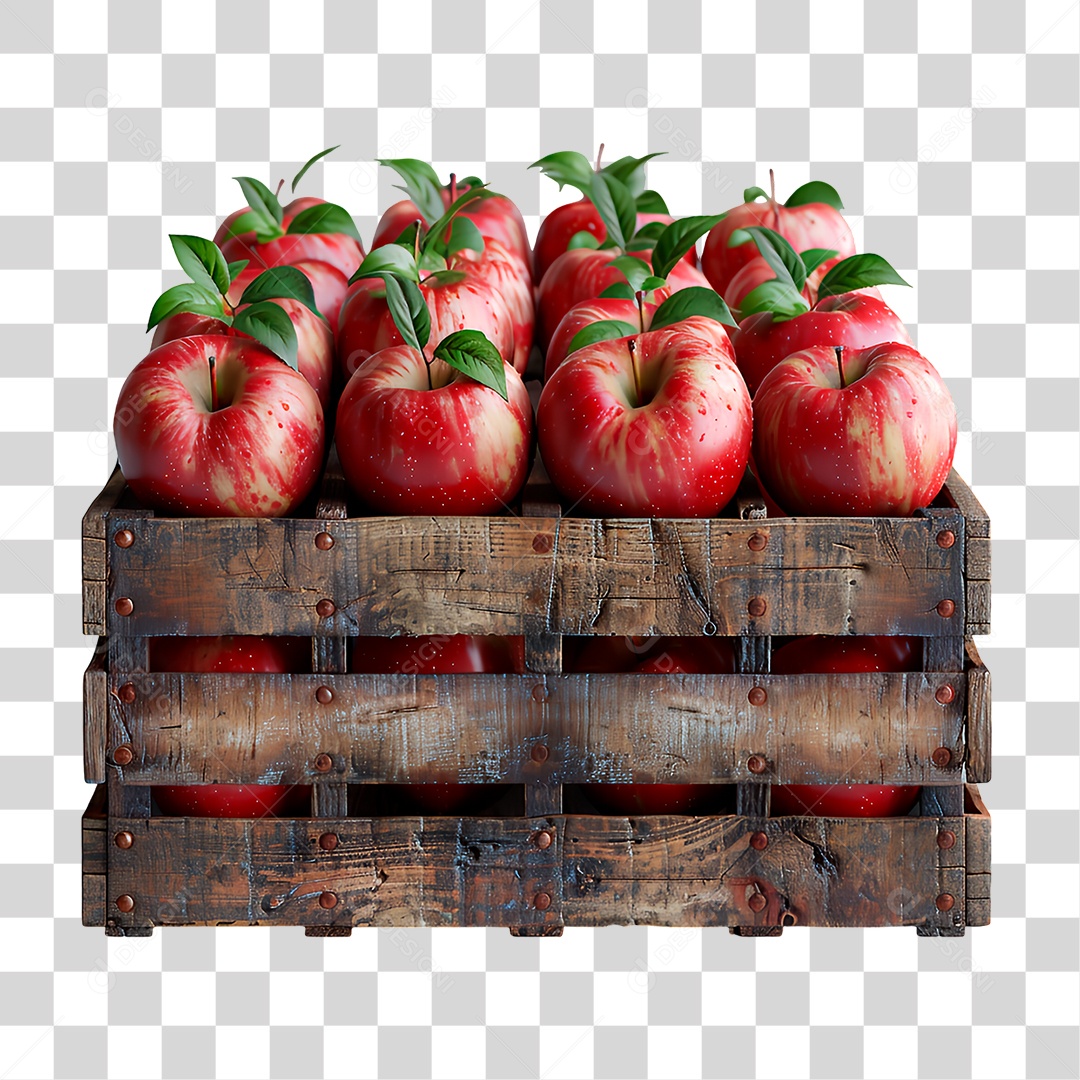 Caixa de Maçã PNG Transparente