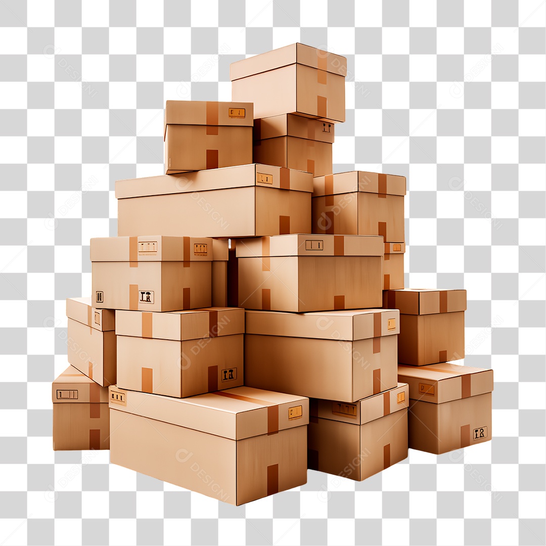 Pilha de Caixa PNG Transparente