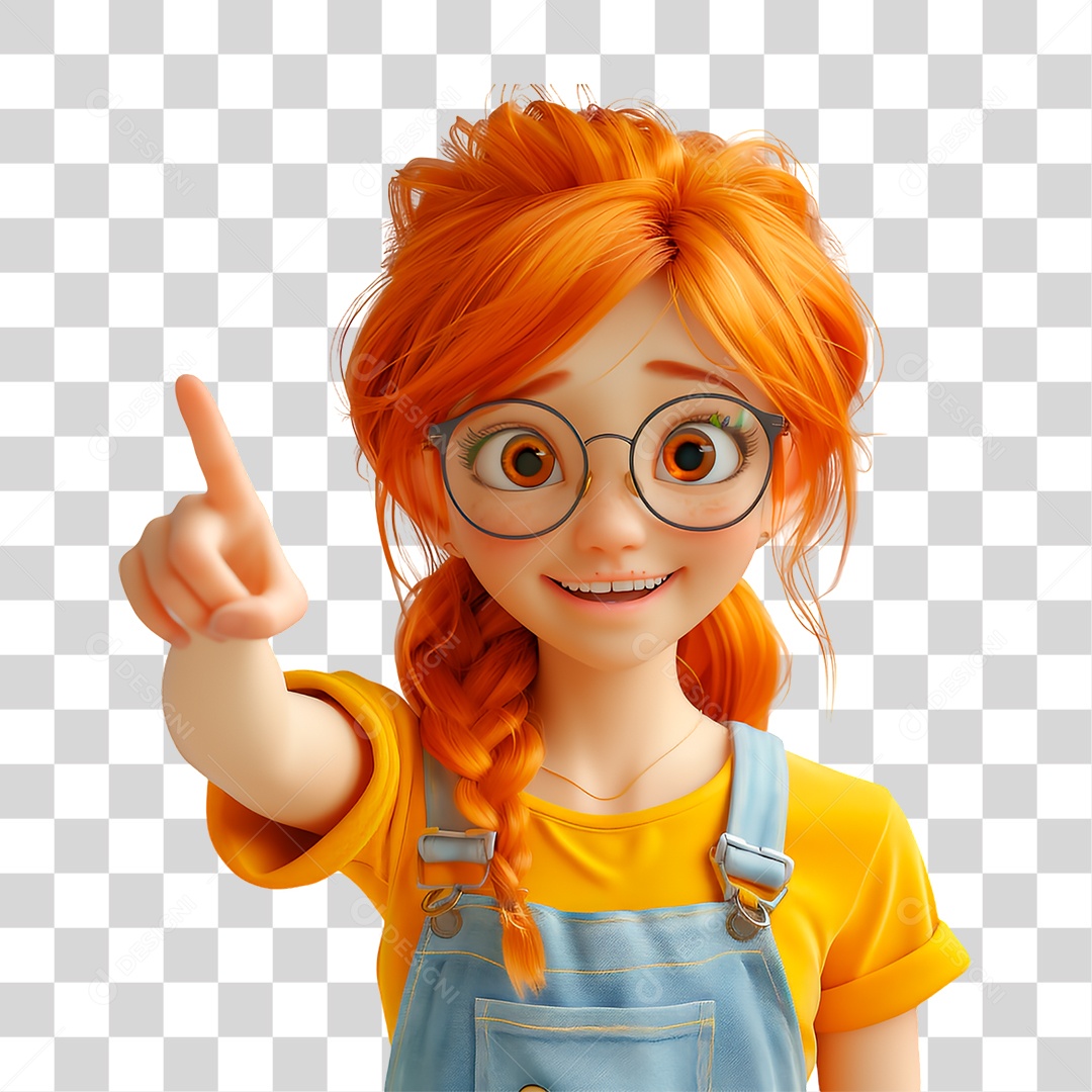 Personagem Apontando Dedo PNG Transparente