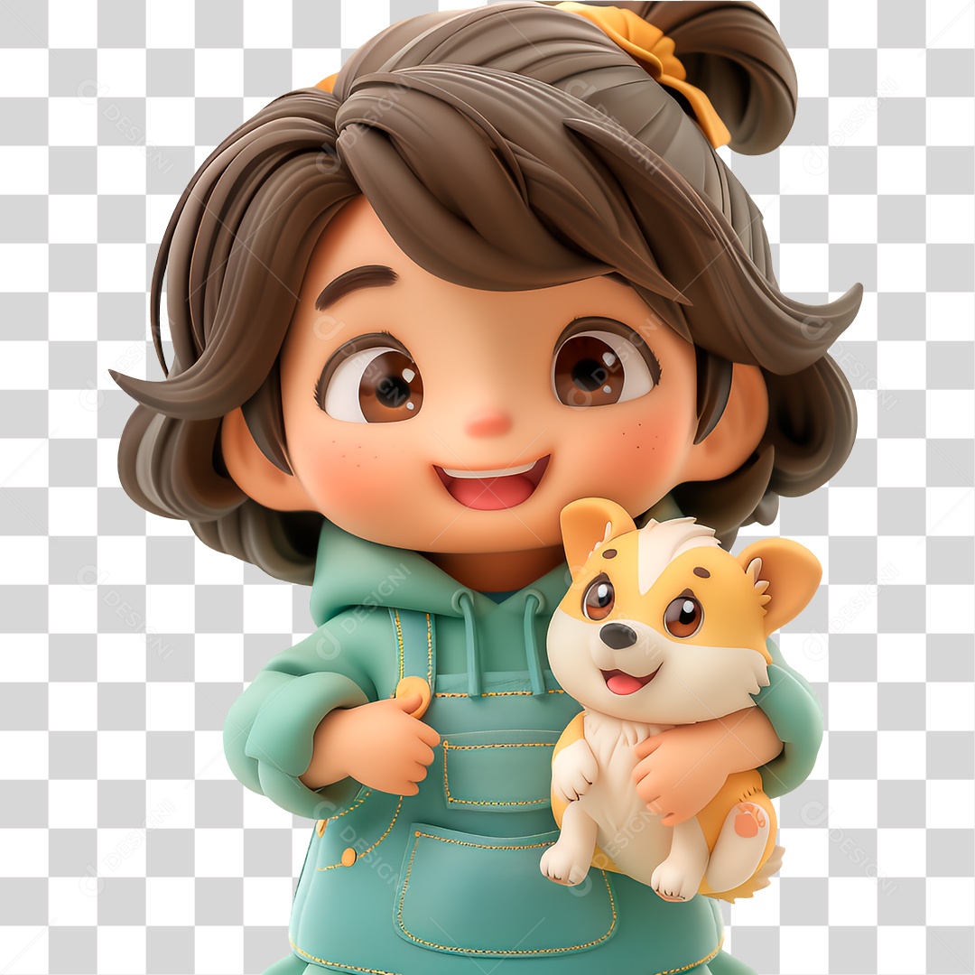 Personagem com Cachorro PNG Transparente
