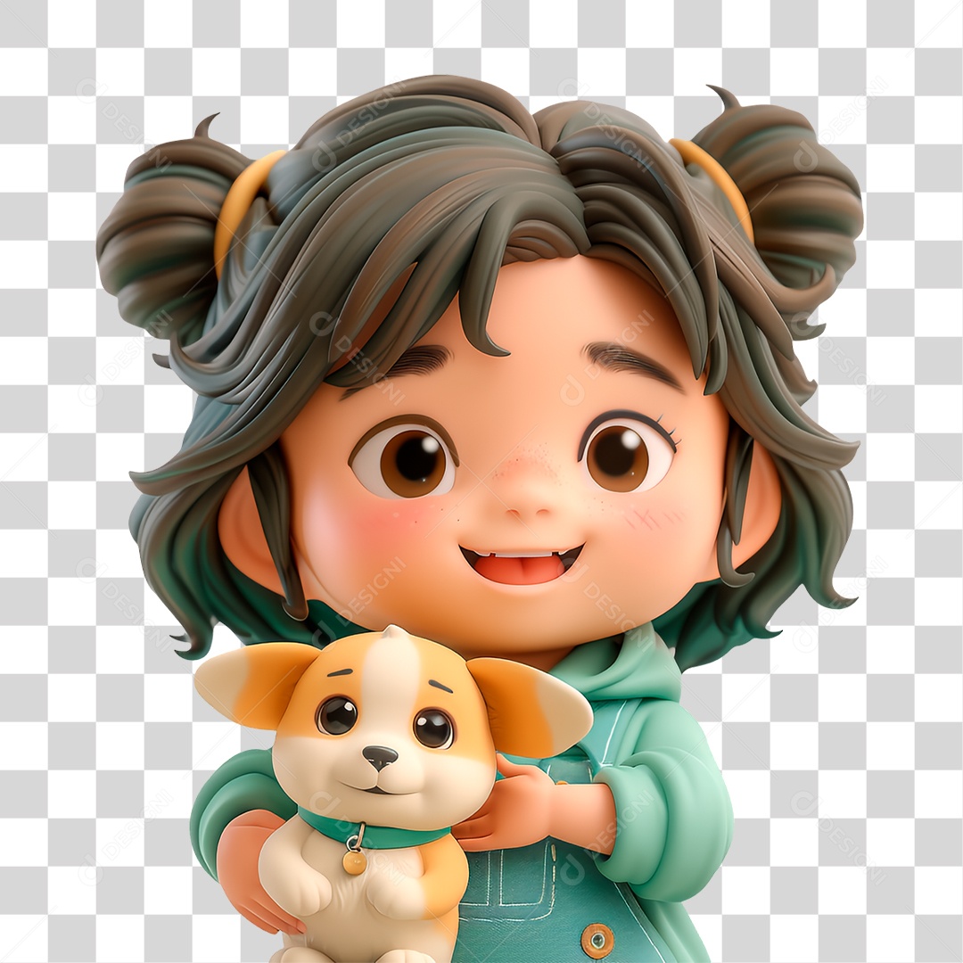 Personagem com Cachorro PNG Transparente