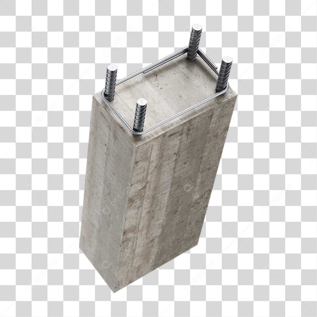 Pilar Coluna Ferragem Em Armada Ferro Com Concreto de Cimento PNG Transprente