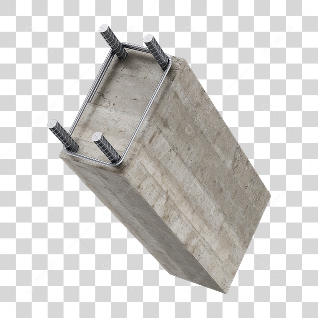 Pilar Coluna Ferragem Em Armada Ferro Com Concreto de Cimento PNG Transprente