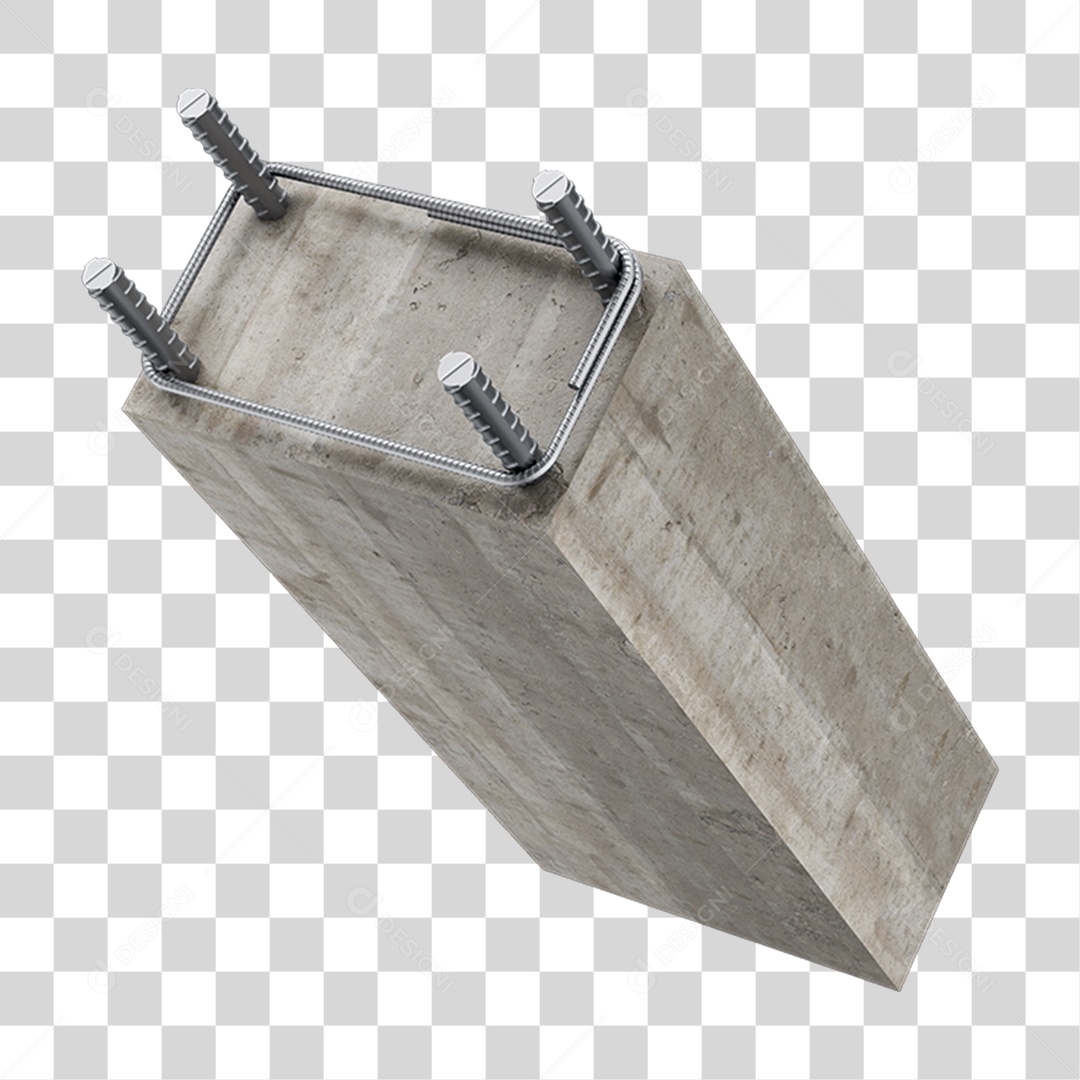 Pilar Coluna Ferragem Em Armada Ferro Com Concreto de Cimento PNG Transprente