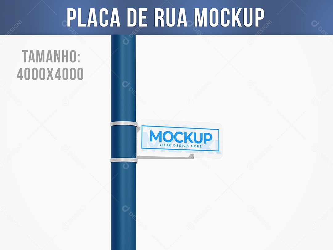Placa de Rua Mockup PSD Editável