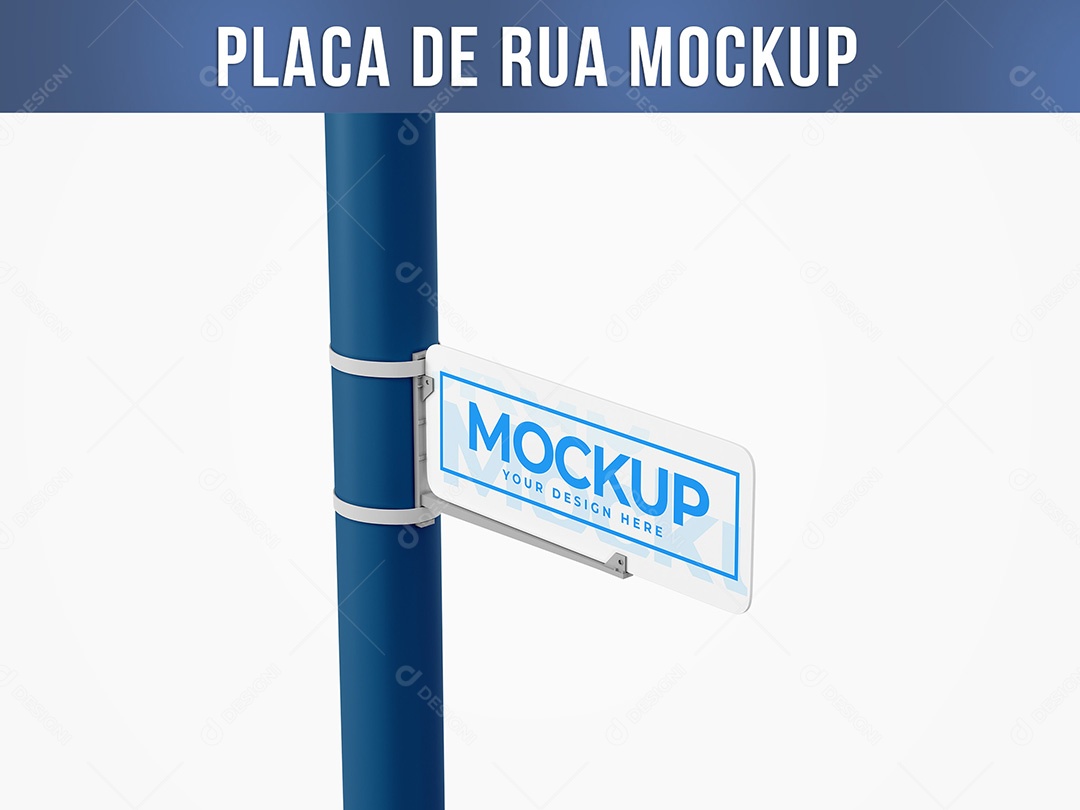 Placa de Rua Mockup PSD Editável