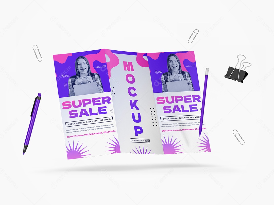 Folheto Mockup PSD Editável