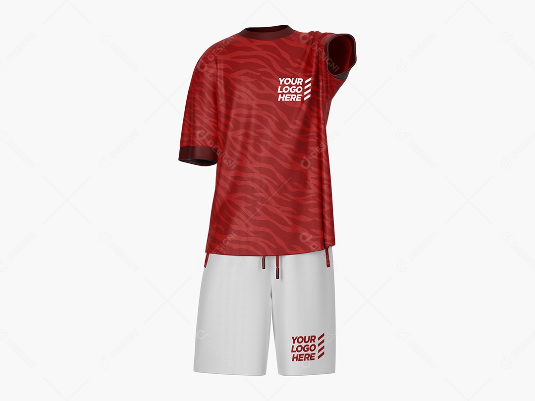 Camiseta e Shorts Mockup PSD Editável