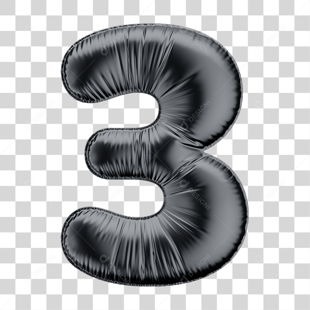 Número de Balão 3 PNG Transparente