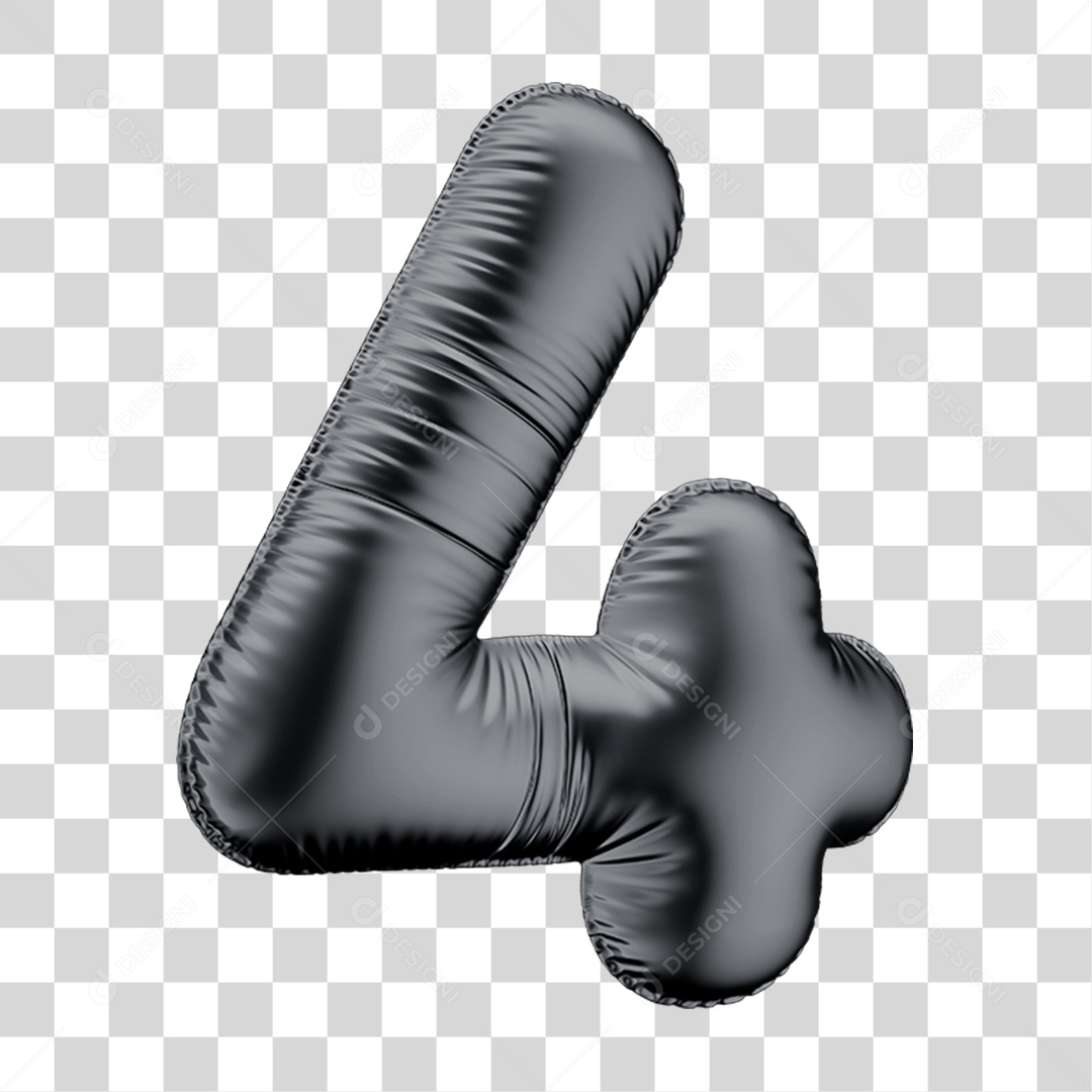 Número de Balão 4 PNG Transparente