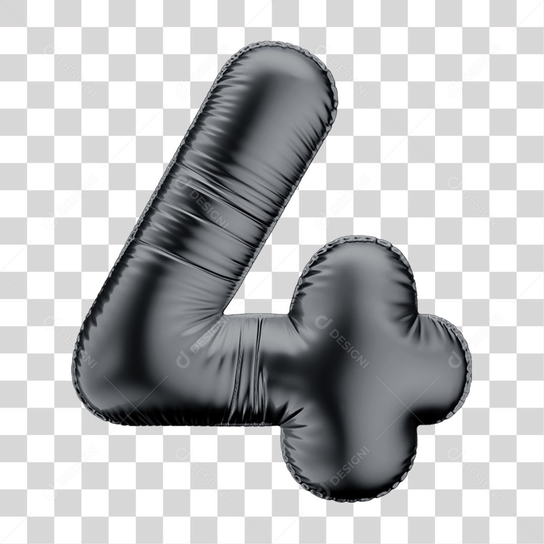 Número de Balão 4 PNG Transparente