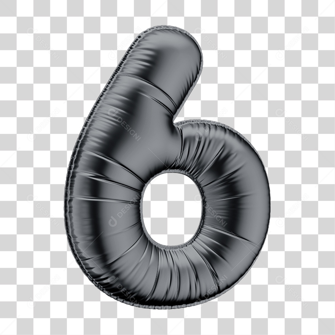 Número de Balão 6 PNG Transparente