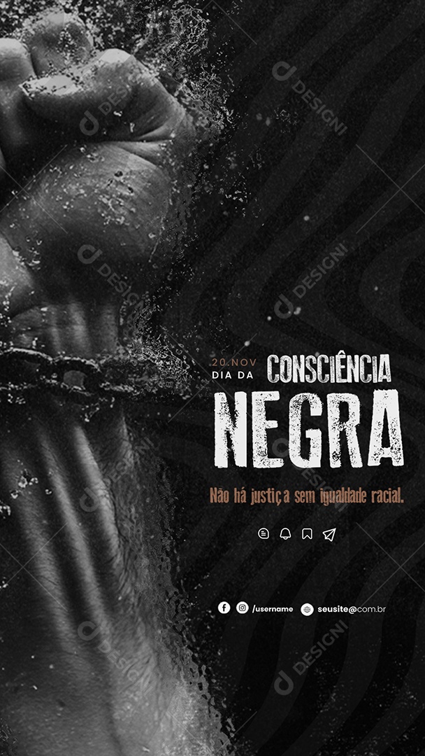 Social Media Story Dia da Consciência Negra 20 de Novembro PSD Editável