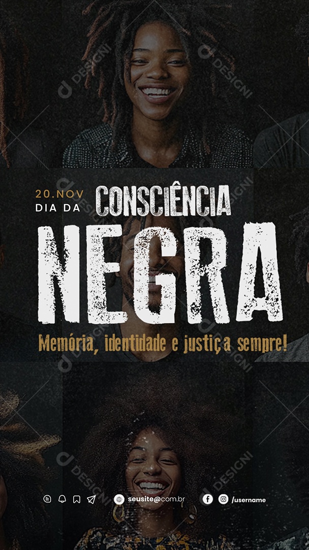 Social Media Story Dia da Consciência Negra 20 de Novembro PSD Editável