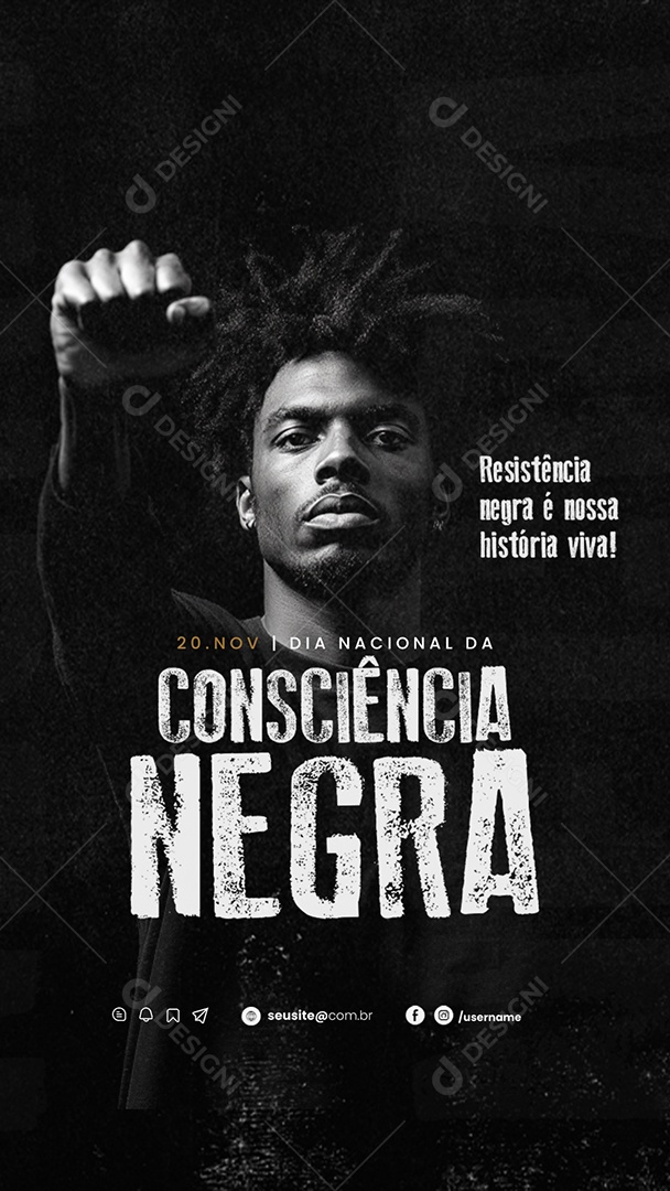 Social Media Story Dia da Consciência Negra 20 de Novembro PSD Editável