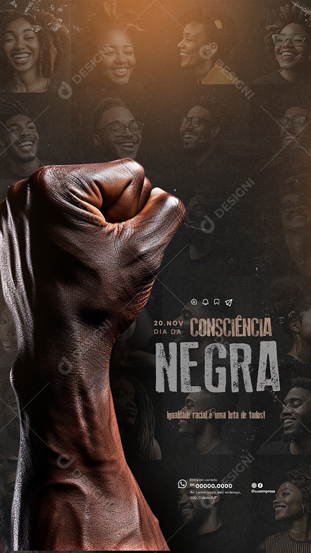 Social Media Story Dia da Consciência Negra 20 de Novembro PSD Editável