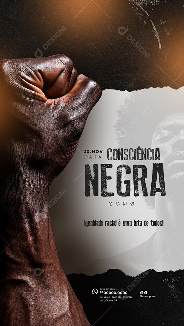 Social Media Story Dia da Consciência Negra 20 de Novembro PSD Editável