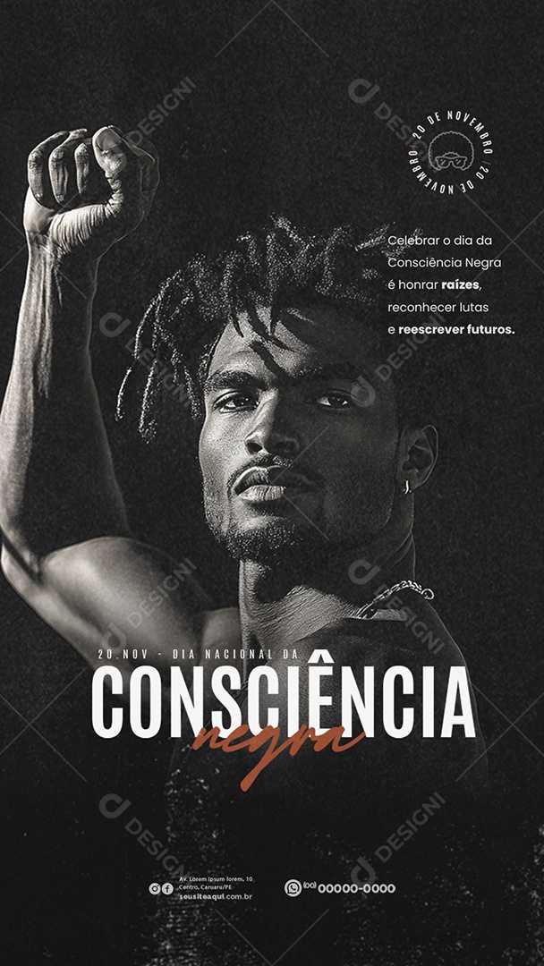 Social Media Story Dia da Consciência Negra 20 de Novembro PSD Editável