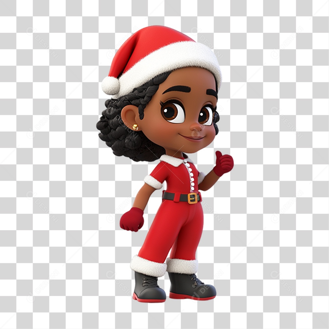 Personagem Criança com Roupa de Natal PNG Transparente