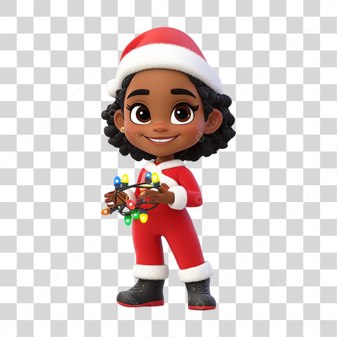 Personagem Criança com Roupa de Natal PNG Transparente