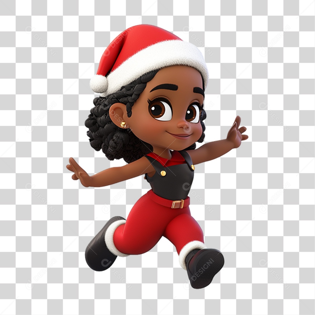 Personagem Criança com Roupa de Natal PNG Transparente