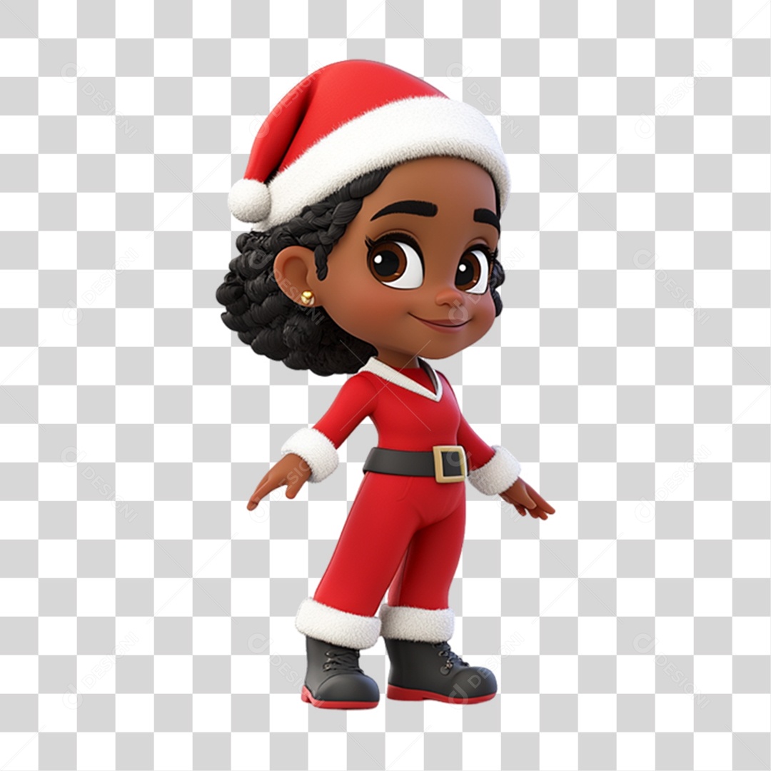 Personagem Criança com Roupa de Natal PNG Transparente
