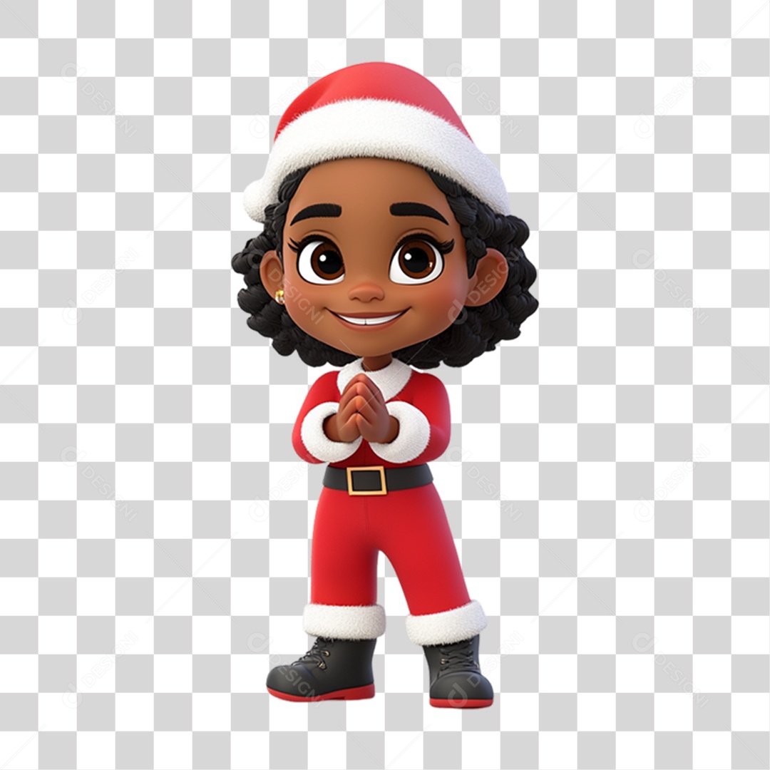 Personagem Criança com Roupa de Natal PNG Transparente