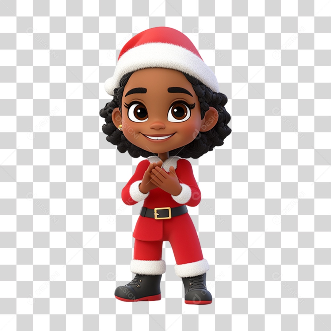 Personagem Criança com Roupa de Natal PNG Transparente
