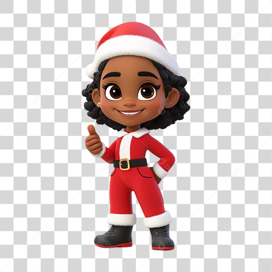 Personagem Criança com Roupa de Natal PNG Transparente