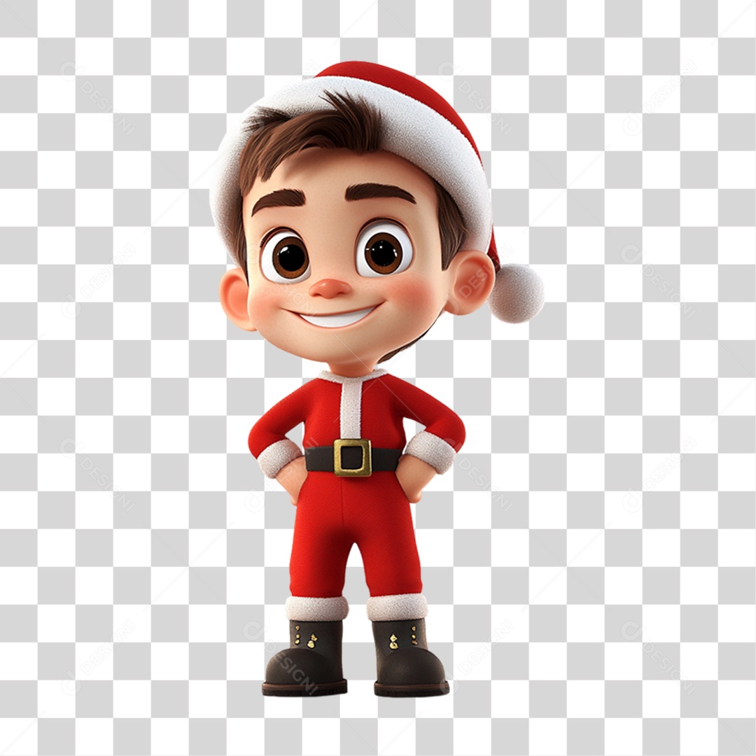 Personagem Criança com Roupa de Natal PNG Transparente