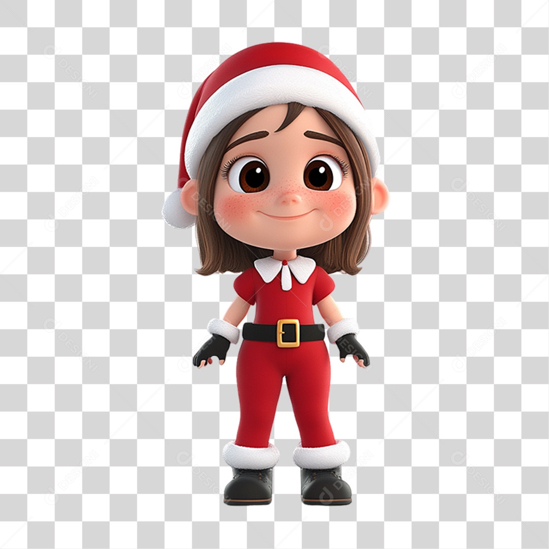 Personagem Criança com Roupa de Natal PNG Transparente