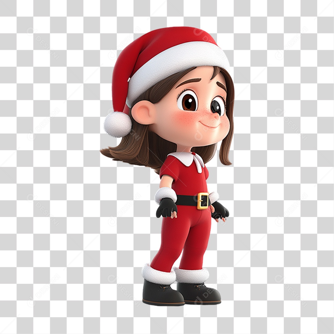 Personagem Criança com Roupa de Natal PNG Transparente