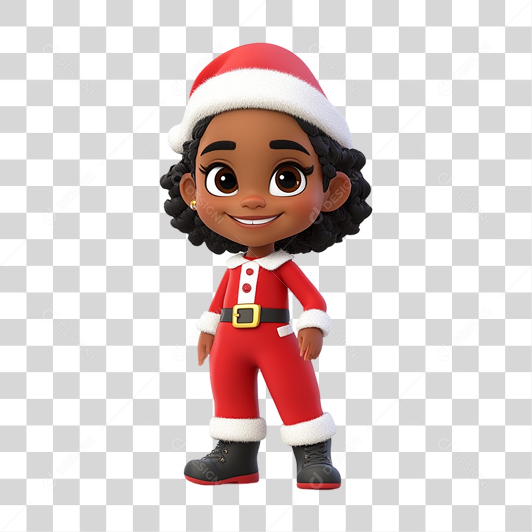 Personagem Criança com Roupa de Natal PNG Transparente