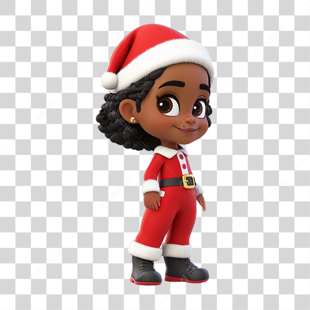 Personagem Criança com Roupa de Natal PNG Transparente