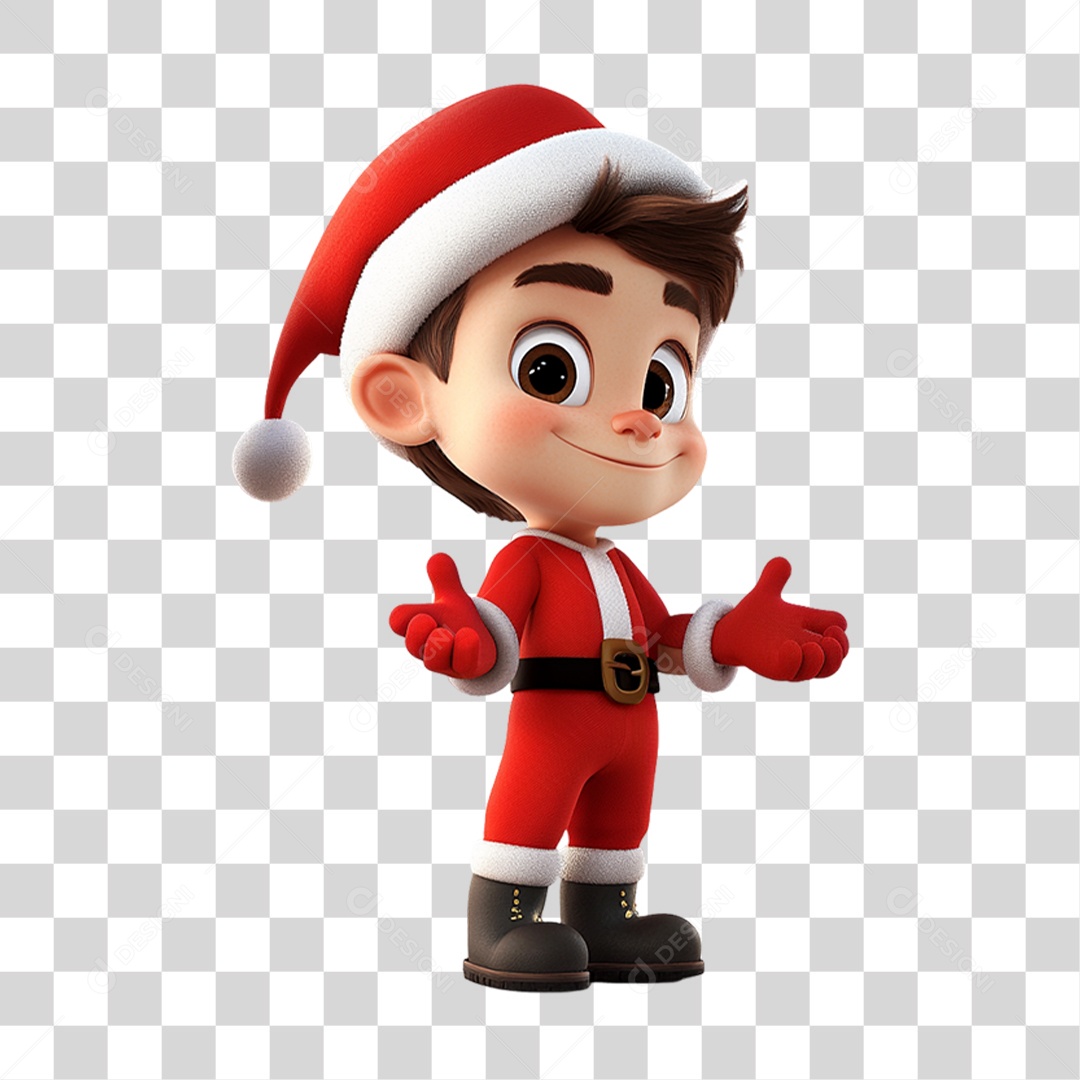 Personagem Criança com Roupa de Natal PNG Transparente