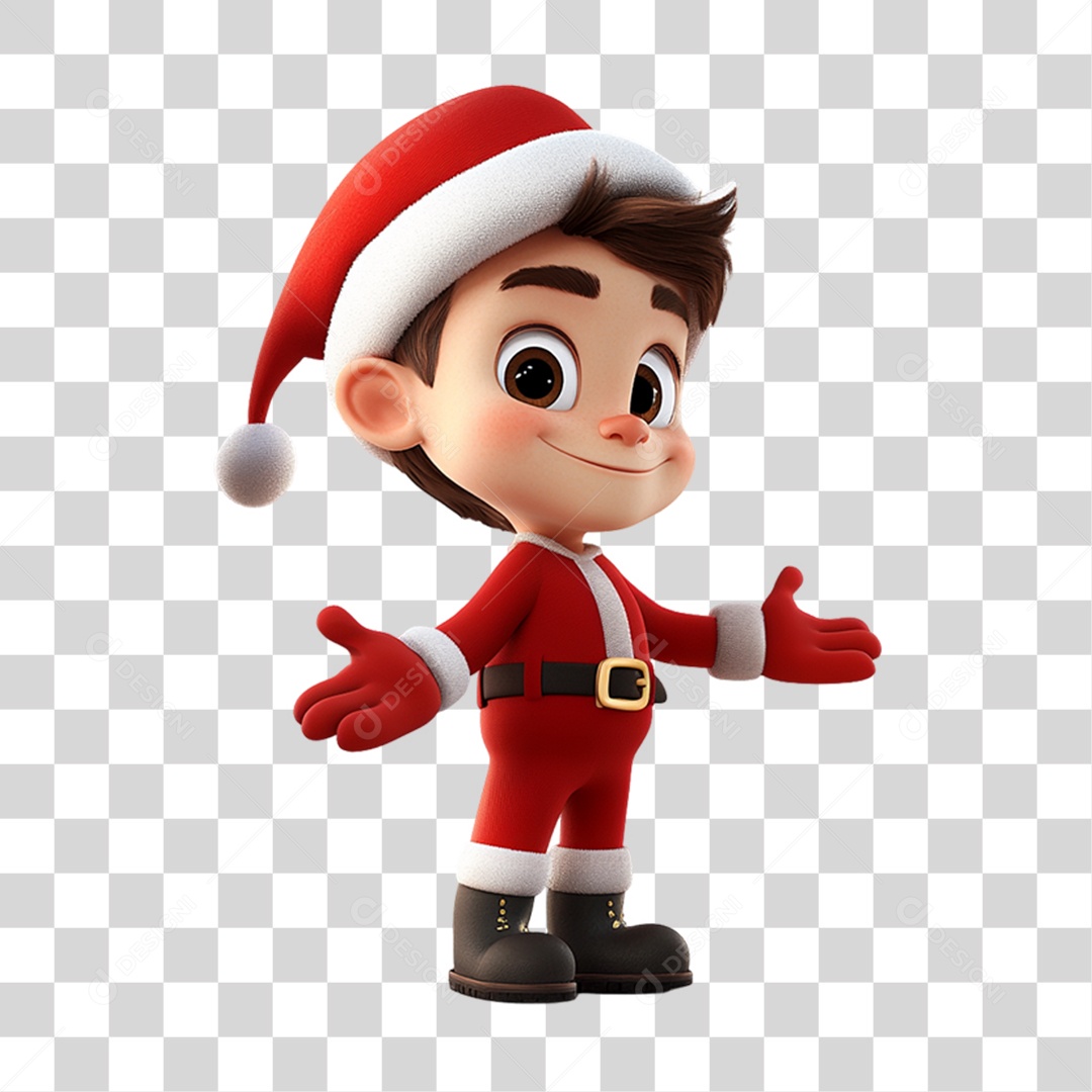 Personagem Criança com Roupa de Natal PNG Transparente